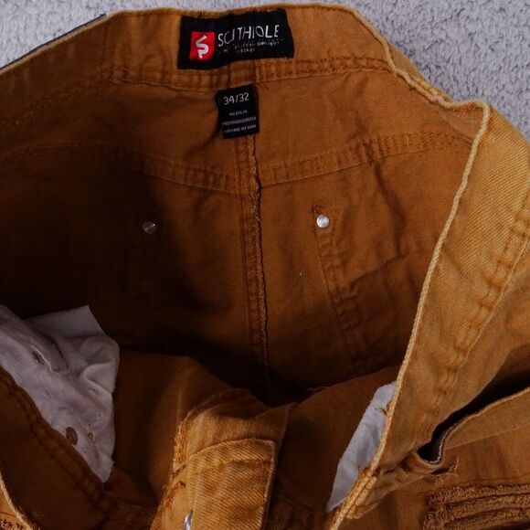Southpole Jeans Mens 32x29 Tan Brown Distressed Y2K Hip Hop - Picture 8 of 12